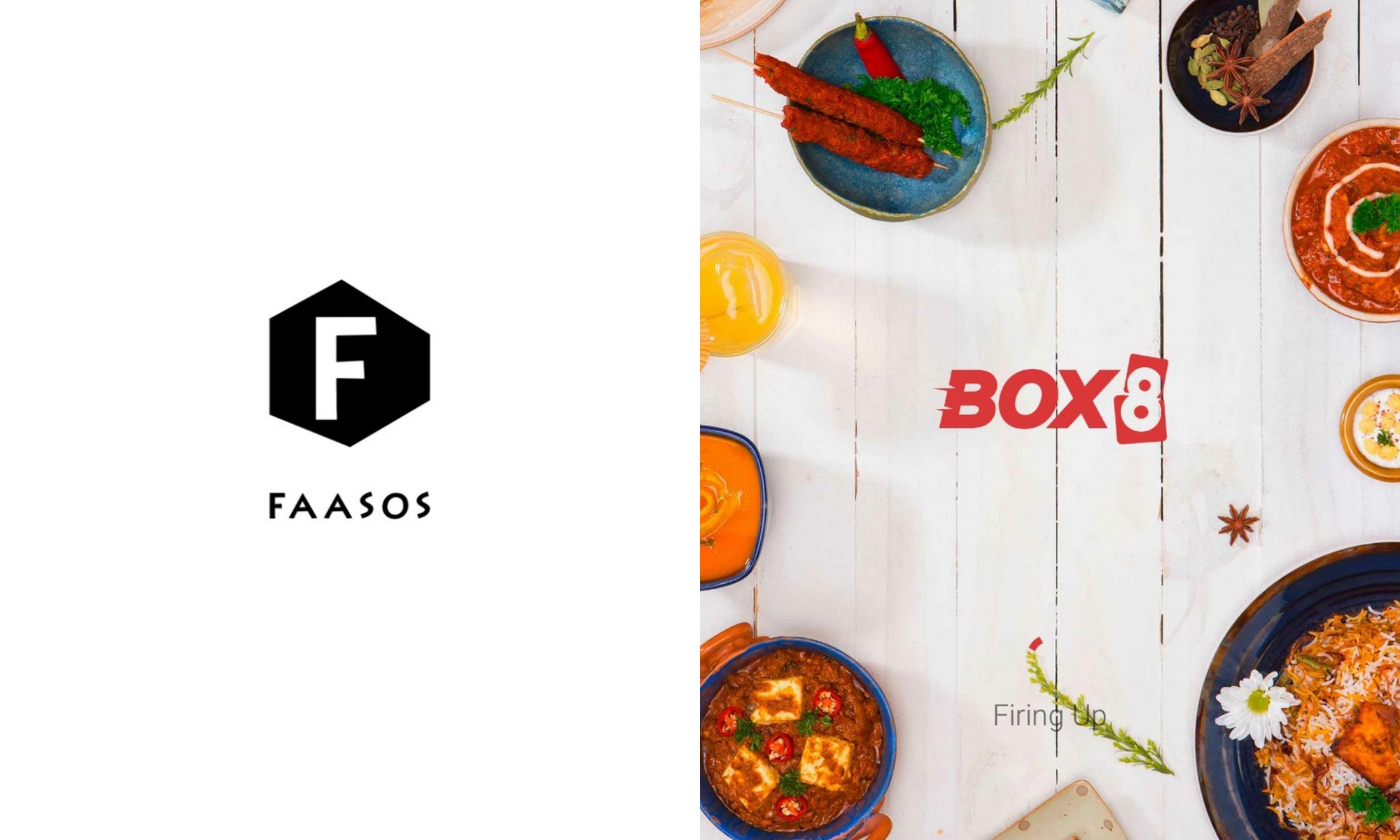 Faaso's and Box 8 Startup splash screen