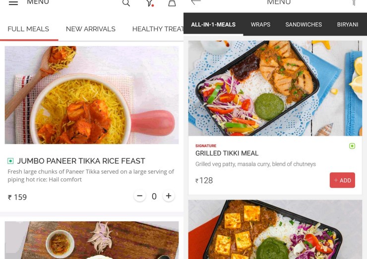 Similar navigation in Faaso's and Box 8