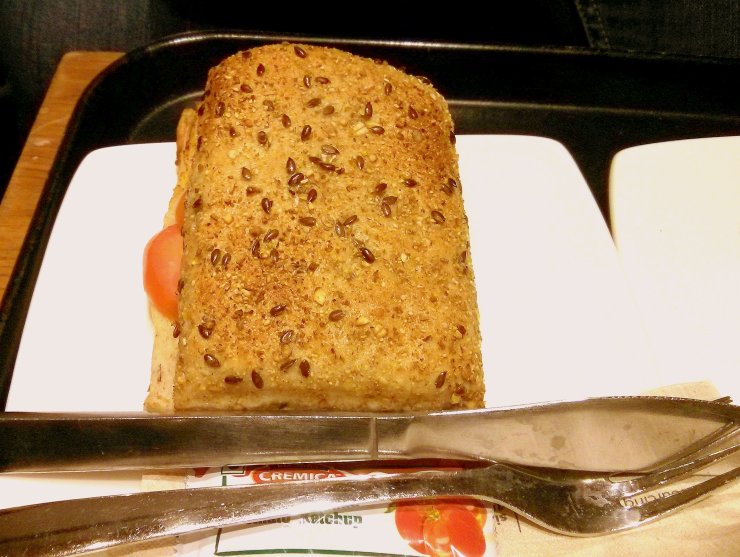 Basil Tomato and Mozzarella sandwich